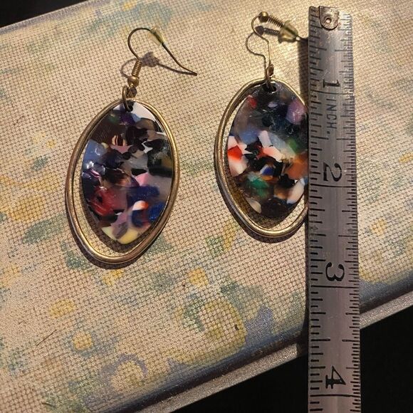 Charming Charlie Colorful Acetate Dangly Statement Earrings - Picture 2 of 3